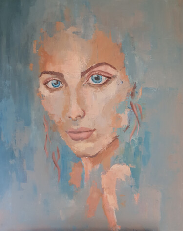 Картина под названием "Whispers of Azure" - Yulia Verigina, Подлинное произведение искусства, Акрил Установлен на Деревянная…