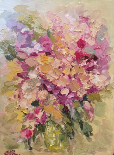 Painting titled "Summer bouquet" by Yulia Yakunina, Original Artwork, Oil Mounted on artwork_cat.