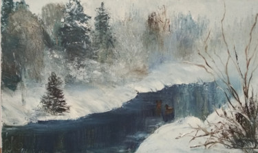 Картина под названием "Winter" - Yulia Zuk, Подлинное произведение искусства, Масло