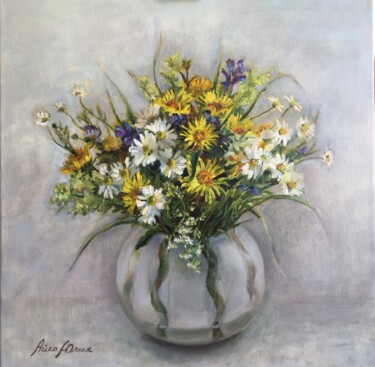 Painting titled "Wildflowers" by Yulia Ayko, Original Artwork, Oil