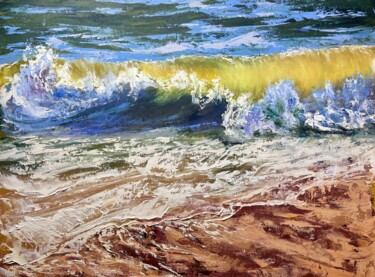Картина под названием "The Wave" - Yulia Gavarini, Подлинное произведение искусства, Масло