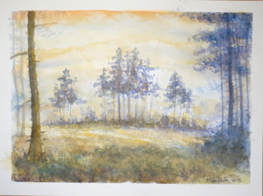 Malerei mit dem Titel "Sunset" von Yulia Schuster, Original-Kunstwerk, Aquarell