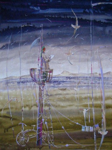 Картина под названием "Island of artist" - Yulia Luchkina, Подлинное произведение искусства, Масло