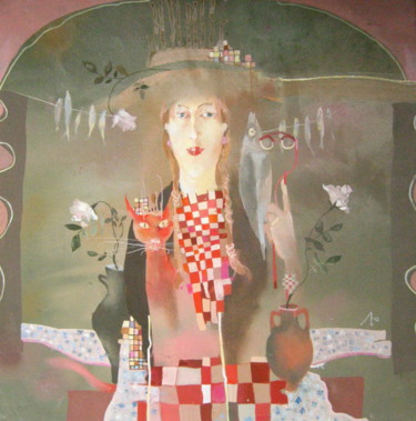 Картина под названием "mistress" - Yulia Luchkina, Подлинное произведение искусства, Масло