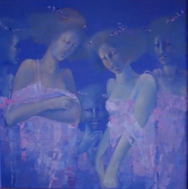 Malerei mit dem Titel "moonlight" von Yulia Luchkina, Original-Kunstwerk, Öl