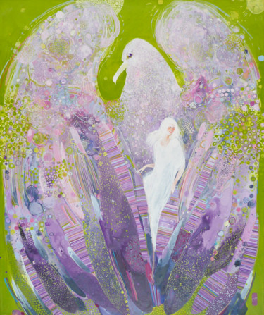 Картина под названием "Birds." - Yulia Luchkina, Подлинное произведение искусства, Акрил