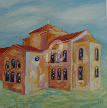 Painting titled "The Old Church Sain…" by Yuliana Vladova, Original Artwork, Oil