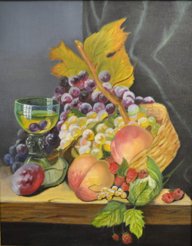 Painting titled "Still life, free co…" by Yulia Sheverova, Original Artwork, Oil Mounted on Wood Stretcher frame