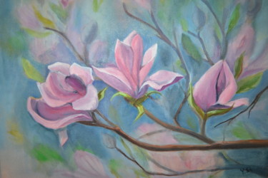 Painting titled "Magnolias" by Yulia Sheverova, Original Artwork, Oil