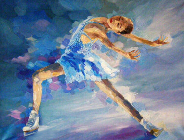 Malerei mit dem Titel "Figure skater" von Yulia Tamoykina (Lifestyle_harmony), Original-Kunstwerk, Öl