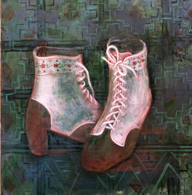 Malerei mit dem Titel "Independence boots,…" von Yuliia Chaika, Original-Kunstwerk, Acryl