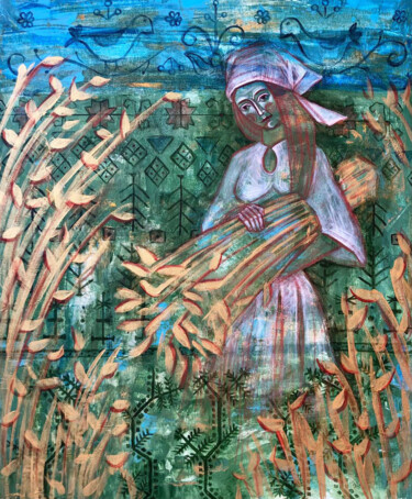 Peinture intitulée ""The Harvest"" par Yuliia Chaika, Œuvre d'art originale, Acrylique