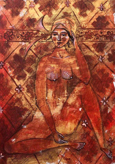 Painting titled ""Nudist" painting" by Yuliia Chaika, Original Artwork, Acrylic