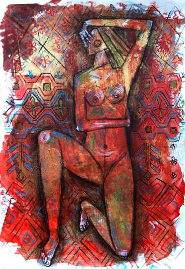 Schilderij getiteld "“The shame” small…" door Yuliia Chaika, Origineel Kunstwerk, Acryl