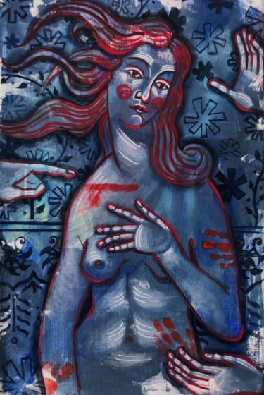 Картина под названием "“CITY OF MARY” SMAL…" - Yuliia Chaika, Подлинное произведение искусства, Акрил