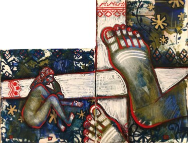 Pittura intitolato "«RETHINKING” SMALL…" da Yuliia Chaika, Opera d'arte originale, Acrilico