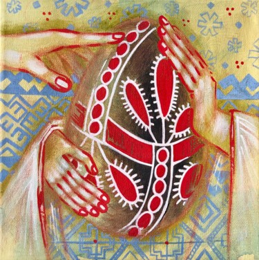 Peinture intitulée "“EASTER EGG OF KYIV…" par Yuliia Chaika, Œuvre d'art originale, Acrylique