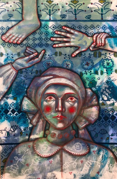 Painting titled "«ESSAY REFLECTION»…" by Yuliia Chaika, Original Artwork, Acrylic