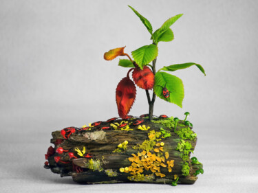Sculpture titled "Firebugs" by Yuliia Khovbosha, Original Artwork, Polymer clay