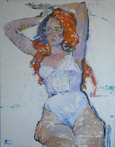 Malerei mit dem Titel "Christina" von Yuliia Levytska, Original-Kunstwerk, Acryl