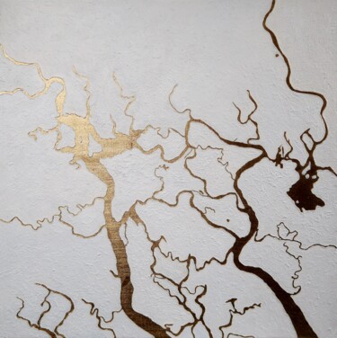 Картина под названием "A BIRD'S-EYE VIEW:…" - Yuliia Ustymenko, Подлинное произведение искусства, Масло Установлен на Деревя…