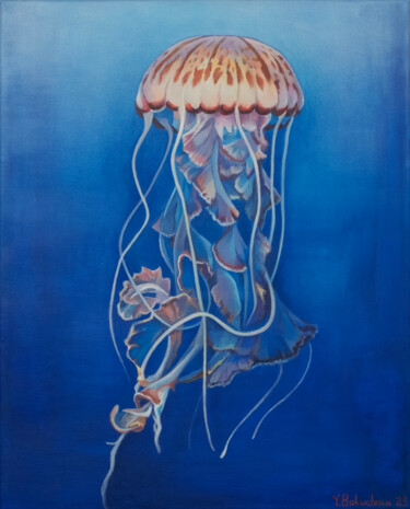 Картина под названием "Jellyfish" - Yuliya Bokuchava, Подлинное произведение искусства, Акрил