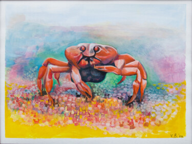 Painting titled "Mother Crab" by Yuliya Bokuchava, Original Artwork, Oil