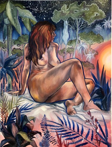 Картина под названием "Viens visiter mon P…" - Yuliya Gransart, Подлинное произведение искусства, Масло Установлен на Деревя…