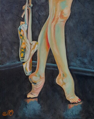 Картина под названием "Female Foot Paintin…" - Yuliya Illarionova, Подлинное произведение искусства, Масло Установлен на Дер…