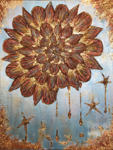 Painting titled "flower" by Yuliia Kiselova, Original Artwork, Acrylic Mounted on Wood Stretcher frame