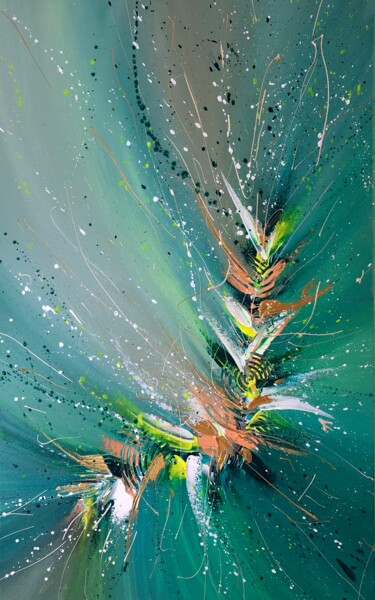 Painting titled "Танец на траве" by Yuliia Kiselova, Original Artwork, Acrylic