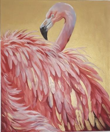 Pittura intitolato "Flamingo" da Yuliya Kotova, Opera d'arte originale, Olio
