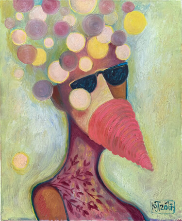 Картина под названием "Party-Man" - Yuliya Pochynok (JJ Julia), Подлинное произведение искусства, Масло Установлен на Деревя…