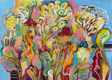 Картина под названием "spring Gardens." - Yuliya Pochynok (JJ Julia), Подлинное произведение искусства, Масло Установлен на…