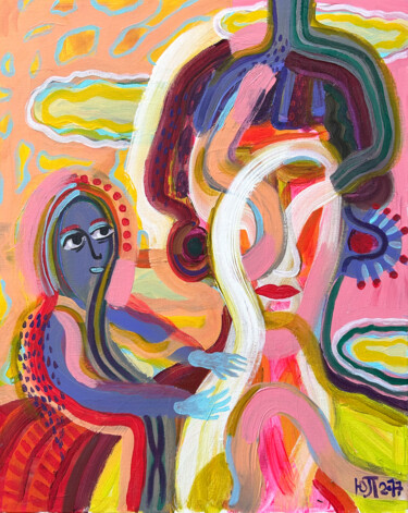 Peinture intitulée "Listen to Me, Darli…" par Yuliya Pochynok (JJ Julia), Œuvre d'art originale, Acrylique Monté sur Châssis…