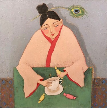 Ζωγραφική με τίτλο "Гадание на кофейной…" από Yuliya Sertukova, Αυθεντικά έργα τέχνης, Ακρυλικό