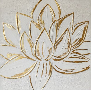 Картина под названием "Lotus" - Yuliya Zhuk, Подлинное произведение искусства, Акрил