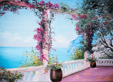 Painting titled "Day Promenade" by Yuliya Trubacheva, Original Artwork, Oil