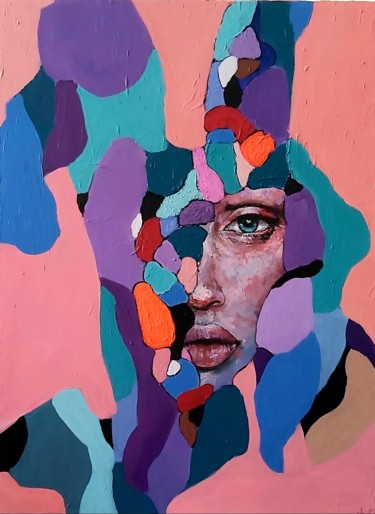 Peinture intitulée "Harlequin" par Julia Tokar (Jt), Œuvre d'art originale, Acrylique
