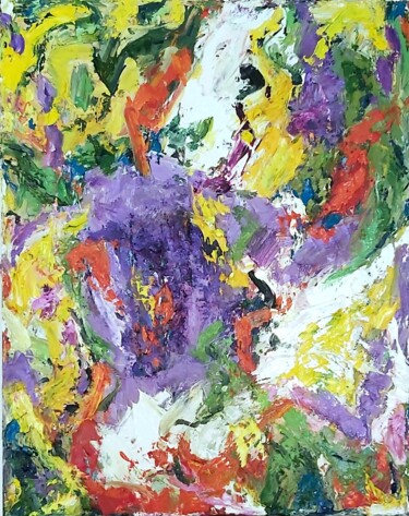 Картина под названием "Pansies" - Julia Tokar (Jt), Подлинное произведение искусства, Масло