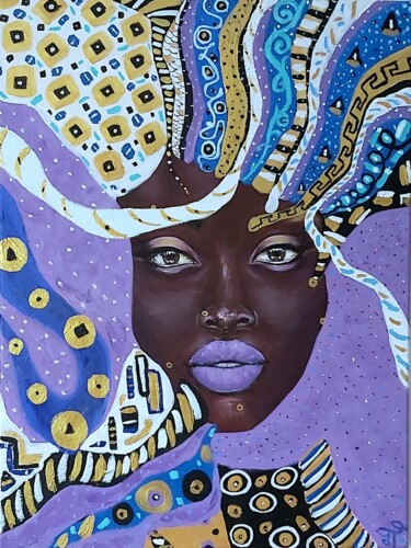 Peinture intitulée "African Princess" par Julia Tokar (Jt), Œuvre d'art originale, Acrylique