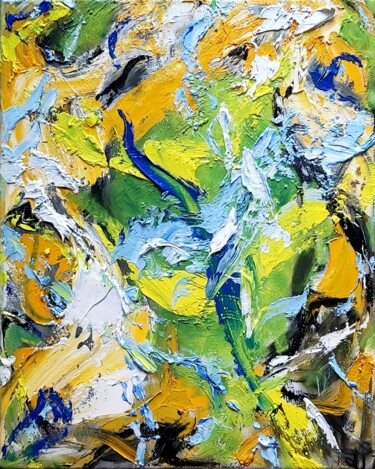 Painting titled "Budgie" by Julia Tokar (Jt), Original Artwork, Oil