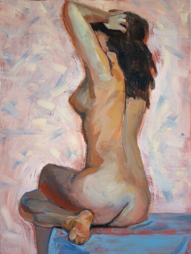 Painting titled "Muse IV" by Yumi Parris, Original Artwork, Oil Mounted on Wood Panel