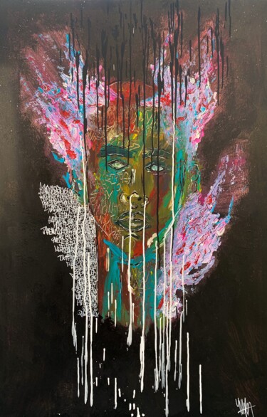 Peinture intitulée "Burning soul" par Yuna Vranken, Œuvre d'art originale, Acrylique