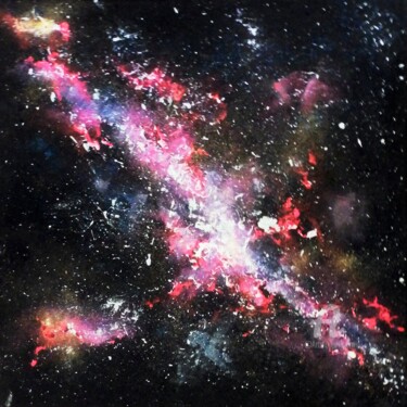 Peinture intitulée "Vision galactique" par Yun, Œuvre d'art originale, Acrylique