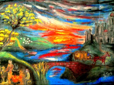 Peinture intitulée "The second age" par Yunas Zeriq, Œuvre d'art originale
