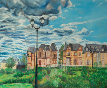 L'été à Cabourg Peinture intitulée "L'été à Cabourg" par Yuni Art, Œuvre d'art originale, Huile