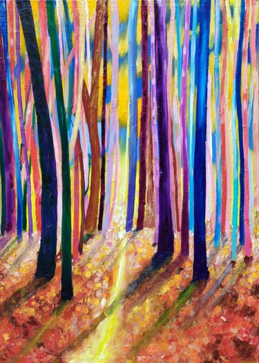 Pintura intitulada "" The trees do not…" por Yuniel D'Casal, Obras de arte originais, Óleo