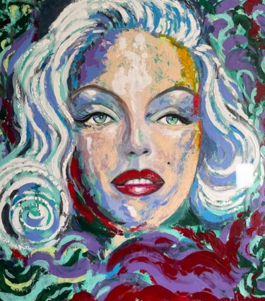 Pintura intitulada "Portrait Marilyn" por Yunna Art Way, Obras de arte originais, Acrílico Montado em Armação em madeira