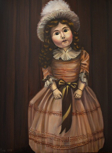 Malerei mit dem Titel "Кукла Ирмхэн" von Yunna V`Yun, Original-Kunstwerk, Öl